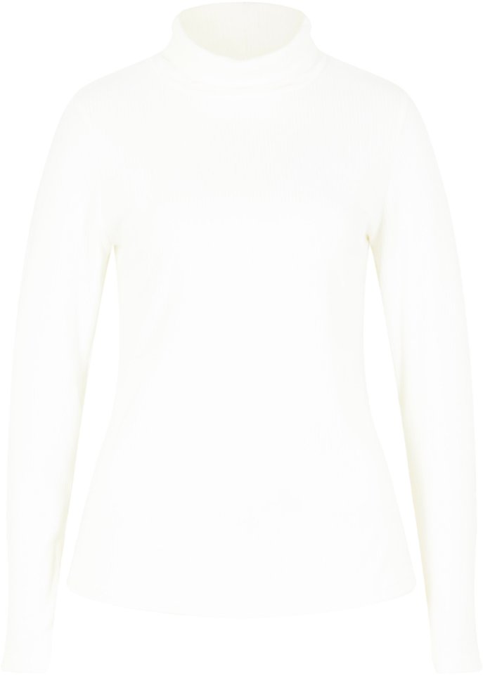 Thermoshirt mit Rollkragen in weiß von vorne - bpc bonprix collection