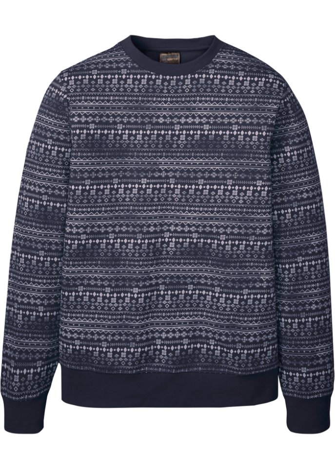 Sweatshirt mit Norwegermuster in blau von vorne - bpc selection