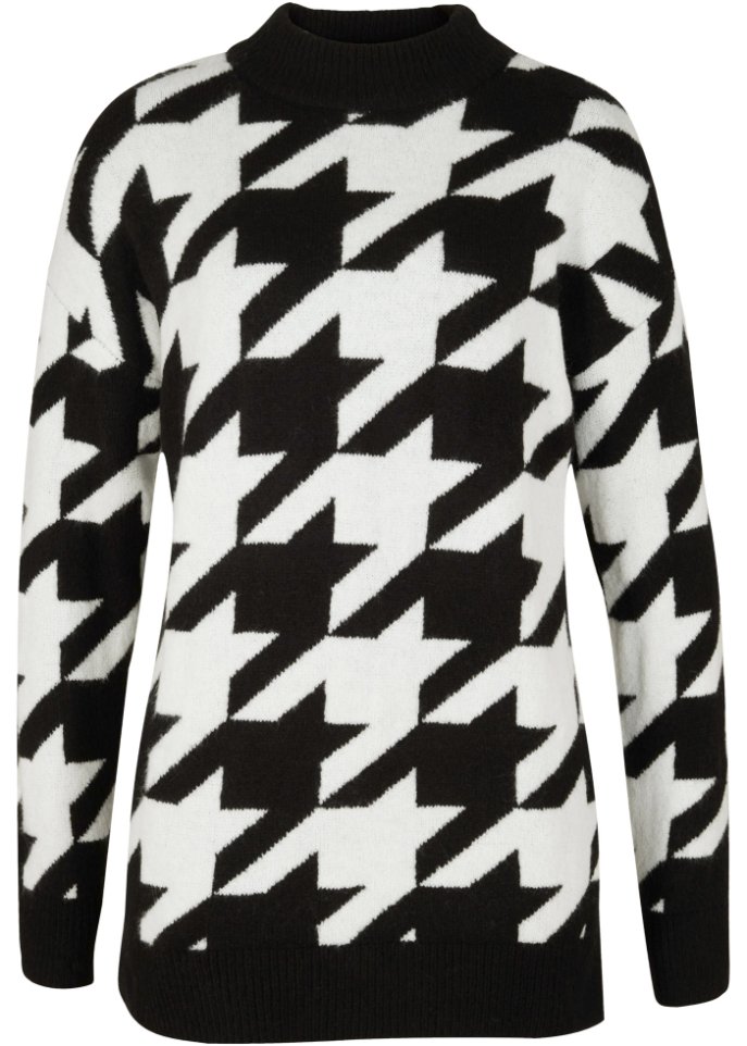 Pullover mit Stehkragen in schwarz von vorne - bpc bonprix collection
