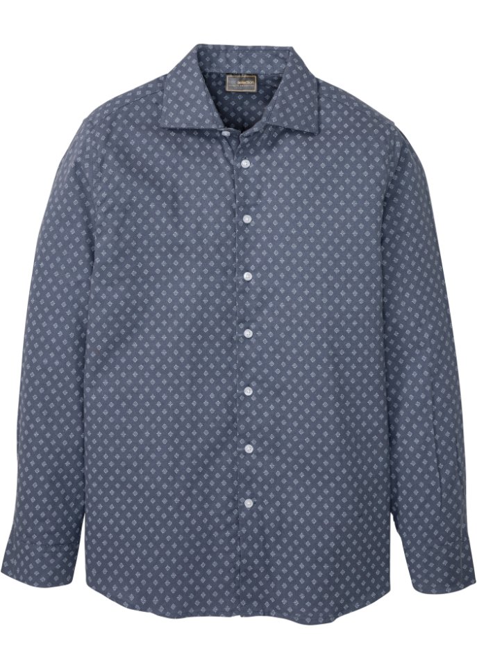 Flanell-Hemd, Langarm in blau von vorne - bpc selection