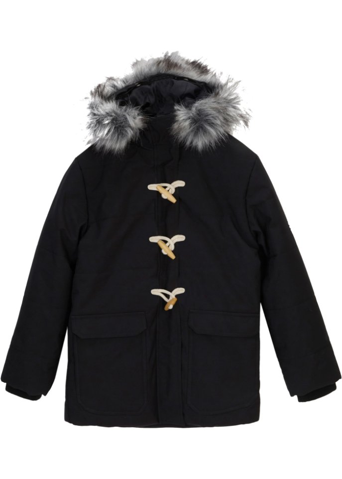 Mädchen Winter Duffle-Jacke in schwarz von vorne - bpc bonprix collection