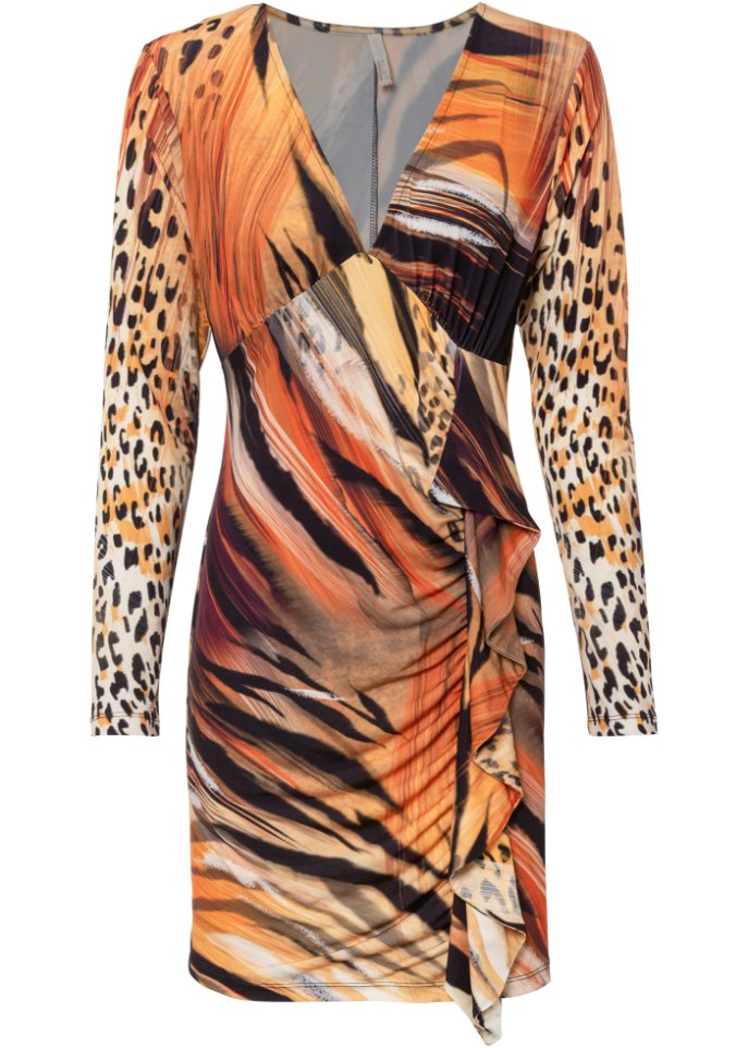 Kleid in orange von vorne - BODYFLIRT boutique