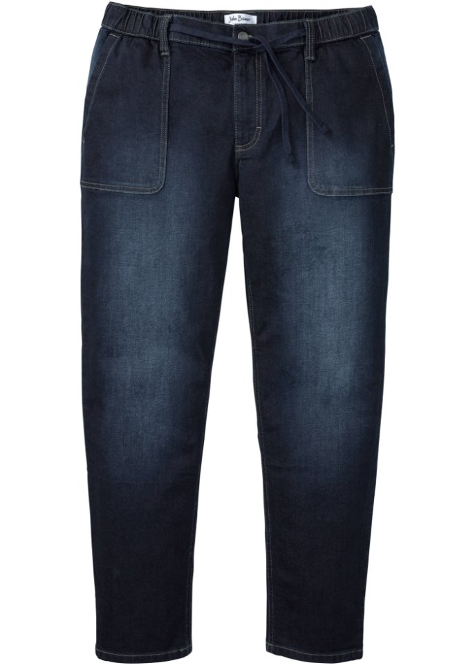 Loose Fit Stretch-Jeans mit Komfortschnitt in blau von vorne - John Baner JEANSWEAR
