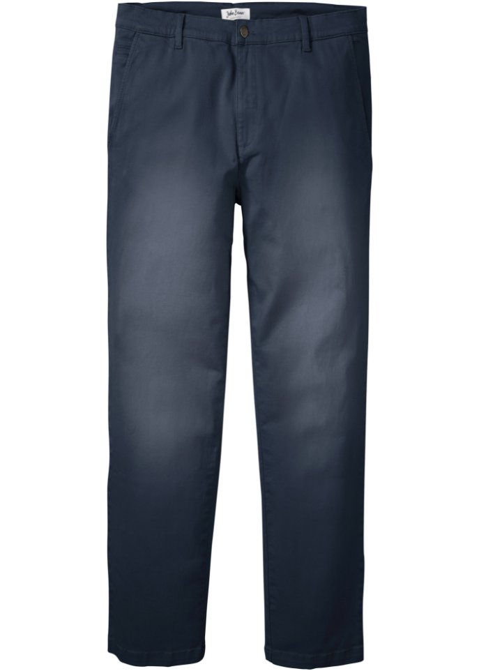 Classic Fit Coloured Chinohose, Tapered in blau von vorne - John Baner JEANSWEAR