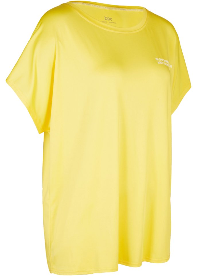 Sportshirt mit motivierendem Aufdruck in gelb von vorne - bpc bonprix collection