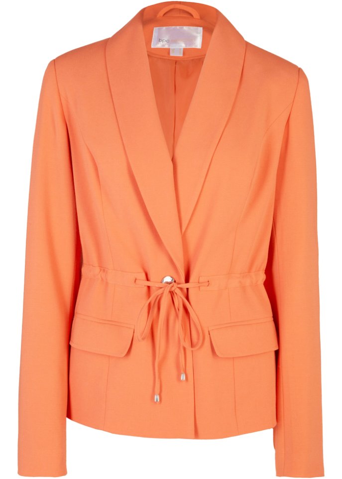 Blazer-Jacke mit Bindegürtel in orange von vorne - bpc selection