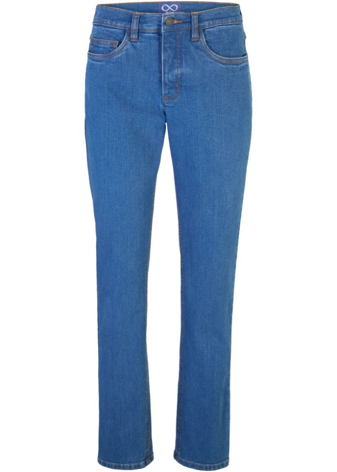 Essential Basic Stretch-Jeans, Straight in blau von vorne - John Baner JEANSWEAR