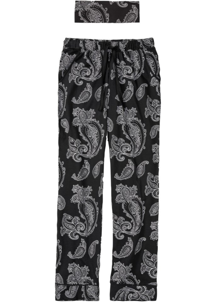 Pyjamahose in schwarz von vorne - bpc bonprix collection