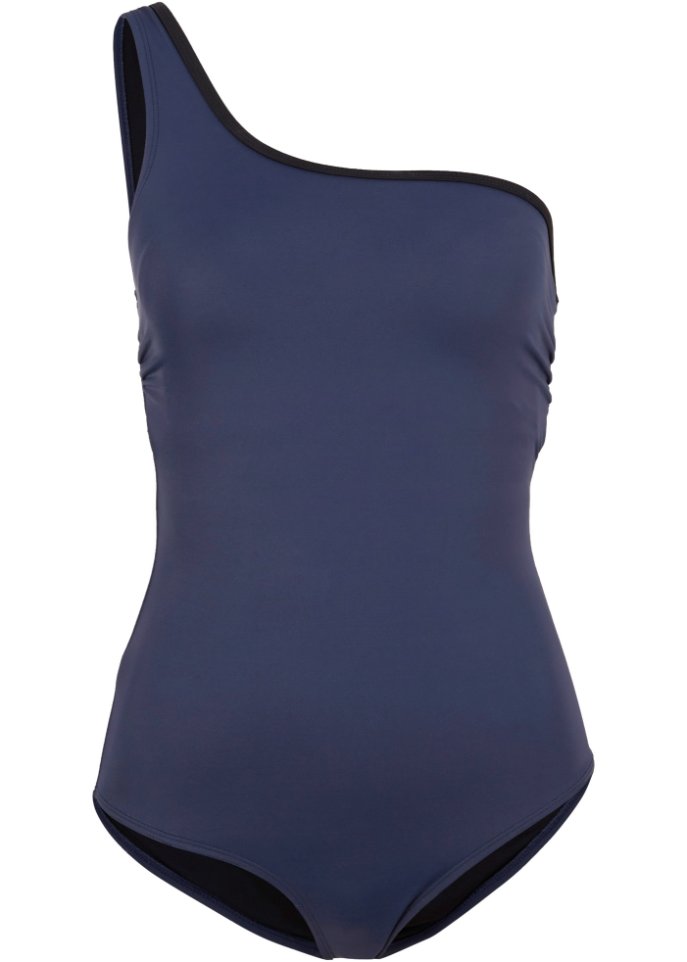 Shape Badeanzug aus recyceltem Polyamid leichte Formkraft in blau von vorne - BODYFLIRT