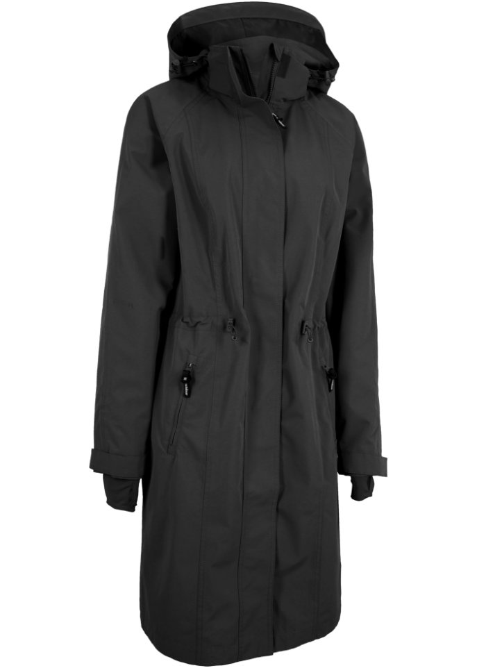 Regen-Mantel, wasserdicht in schwarz von vorne - bpc bonprix collection