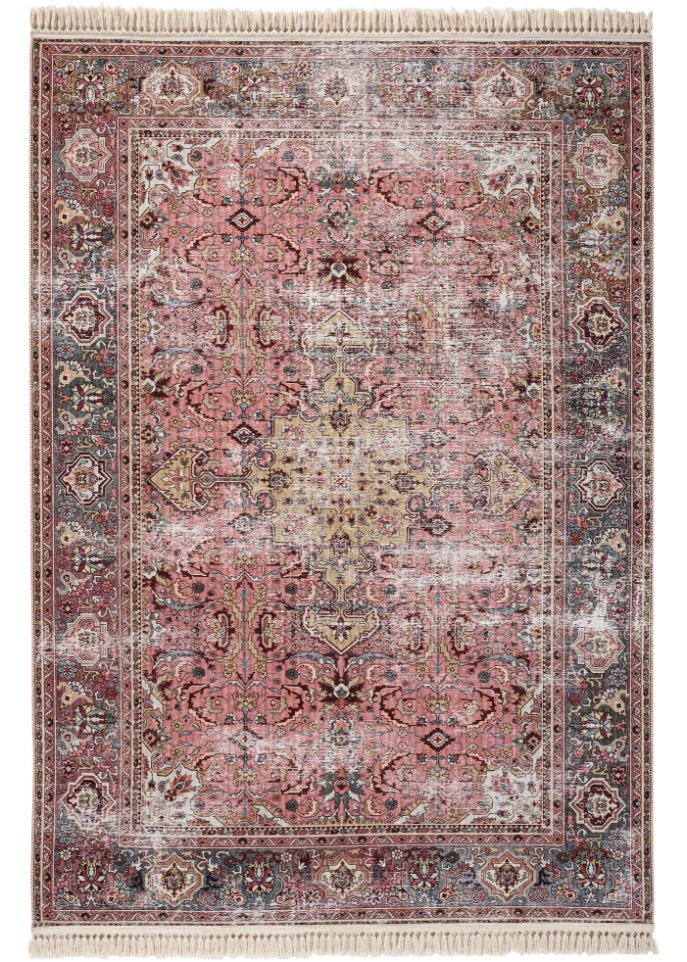 Teppich mit Orientmotiv und Fransen in rosa - bpc living bonprix collection