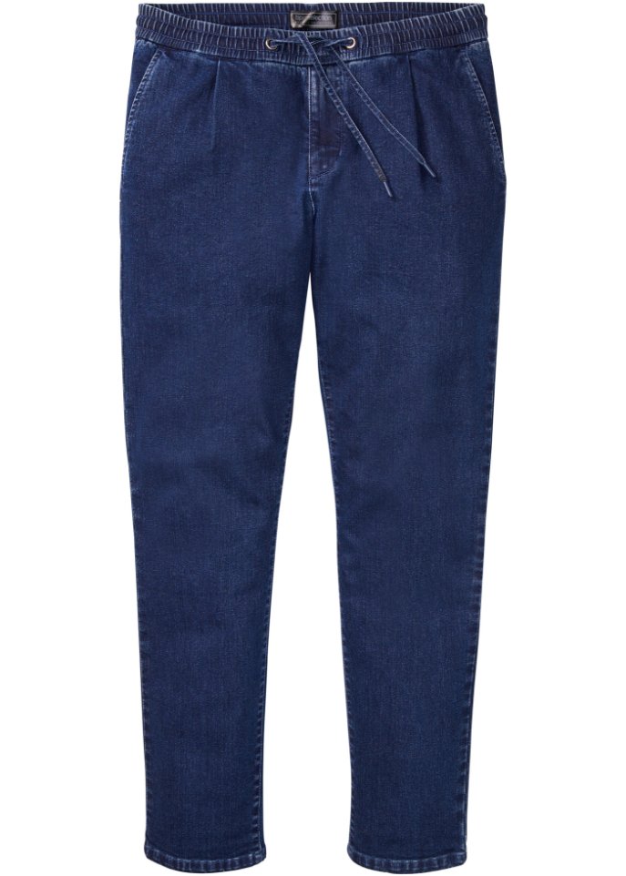 Slim Fit Jeans, Tapered in blau von vorne - bpc selection