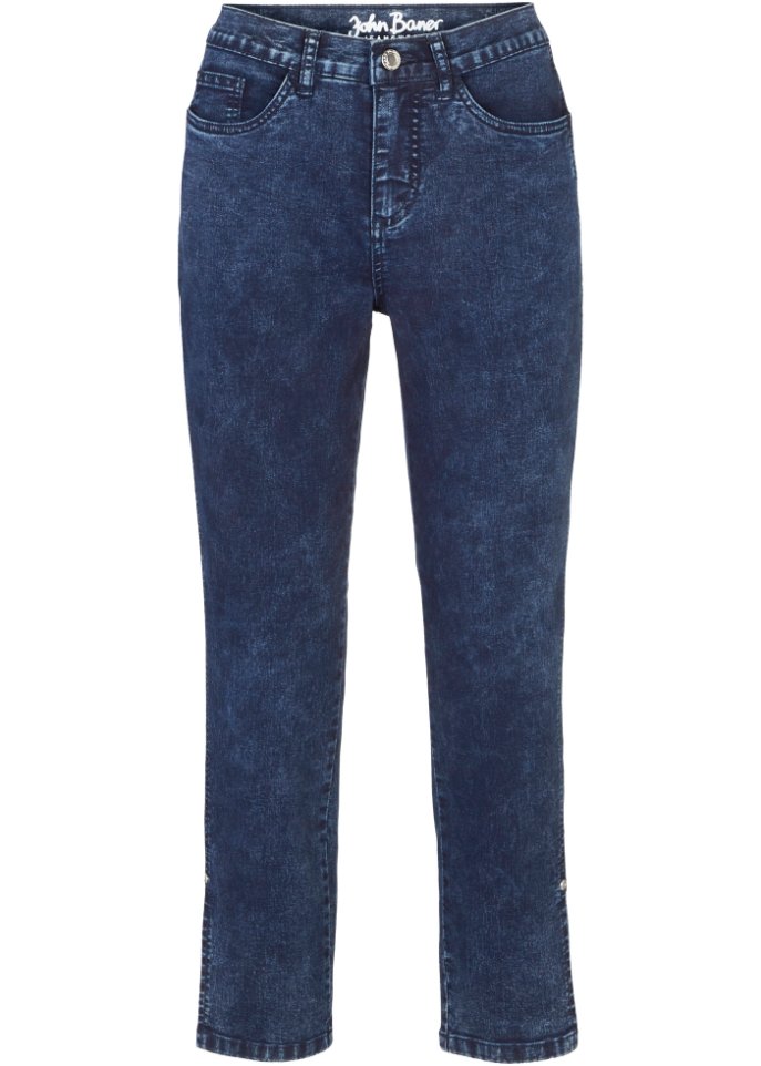 7/8-Super-Stretch-Jeans  in blau von vorne - John Baner JEANSWEAR