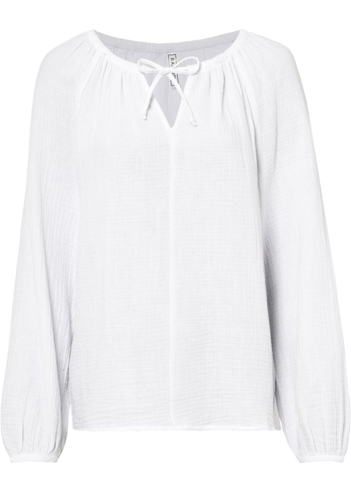 Musselin-Bluse in weiß von vorne - RAINBOW