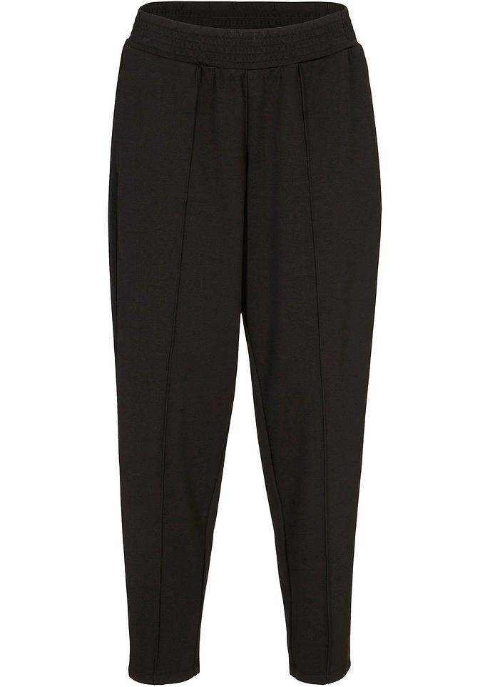 Punto-di-Roma Hose mit Biesen und Rundumbequembund  in schwarz von vorne - bpc bonprix collection