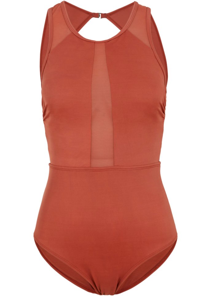 Shape Badeanzug aus recyceltem Polyamid leichte Formkraft in rot von vorne - BODYFLIRT