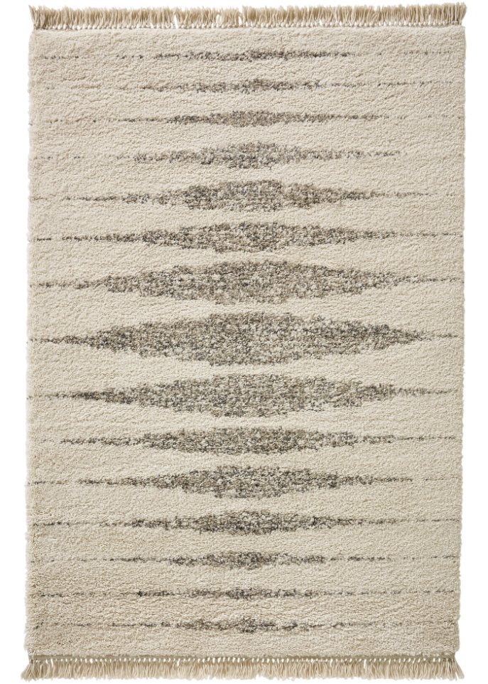 Hochflor Teppich mit geometrischer Musterung in beige - bpc living bonprix collection