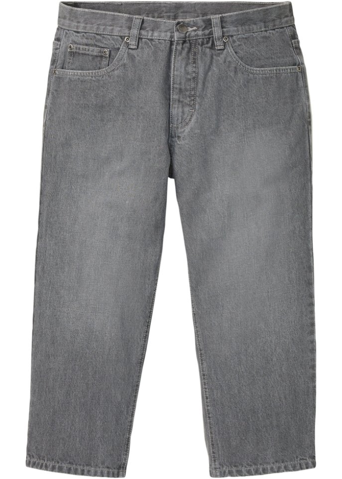 7/8 Loose Fit Jeans, Straight in grau von vorne - John Baner JEANSWEAR