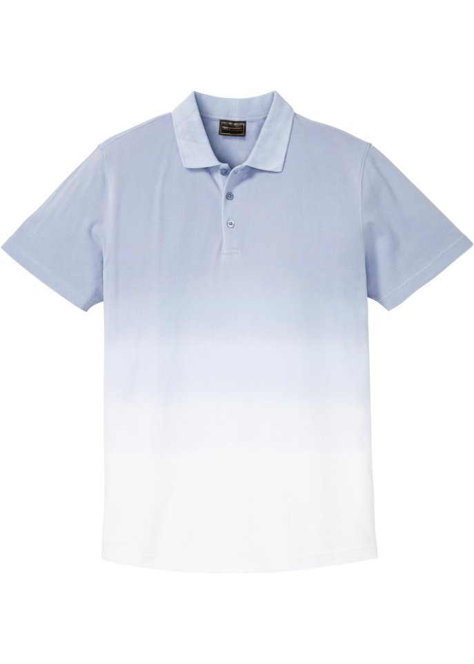 Piqué-Poloshirt mit Farbverlauf in weiß von vorne - bpc selection