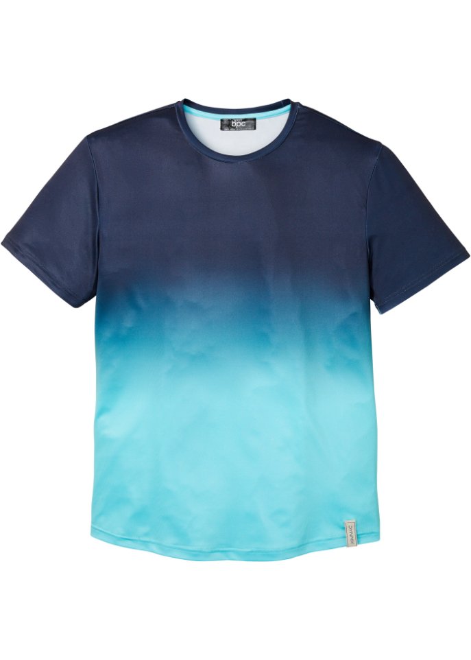 Funktions-T-Shirt mit Farbverlauf in blau von vorne - bpc bonprix collection