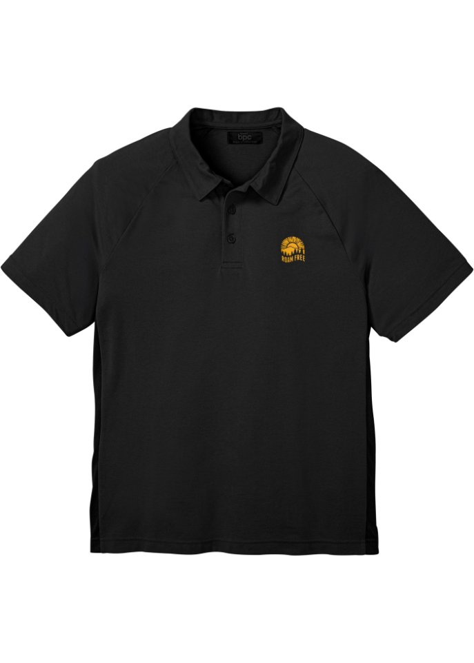 Funktions-Poloshirt in schwarz von vorne - bpc bonprix collection