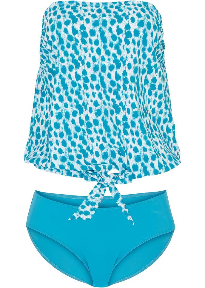 Tankini (2-tlg.Set) aus recyceltem Polyamid in blau von vorne - bpc selection