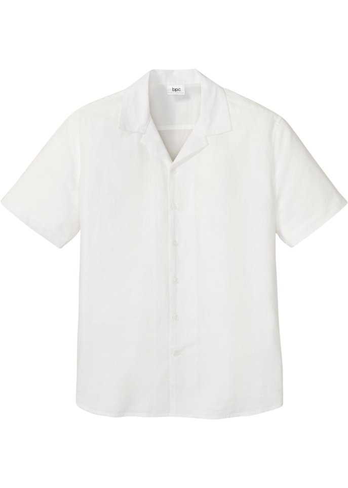 Resort-Kurzarmhemd in weiß von vorne - bpc bonprix collection