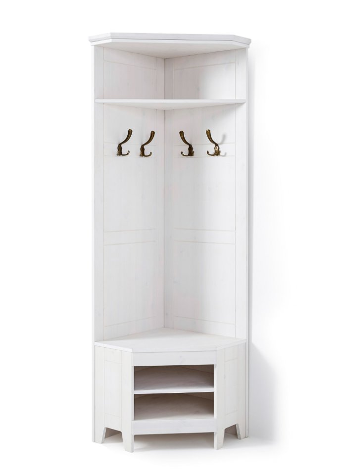 Garderoben-Eckschrank  in weiß von vorne - bpc living bonprix collection