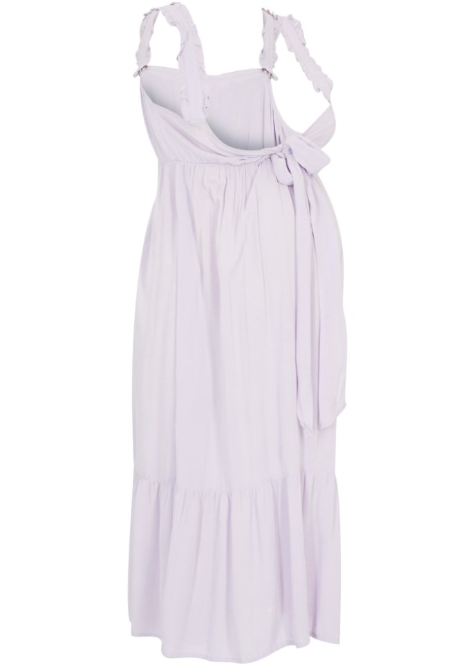 Nachhaltiges Umstands-Kleid mit Schleife und Stillfunktion in lila von vorne - bpc bonprix collection