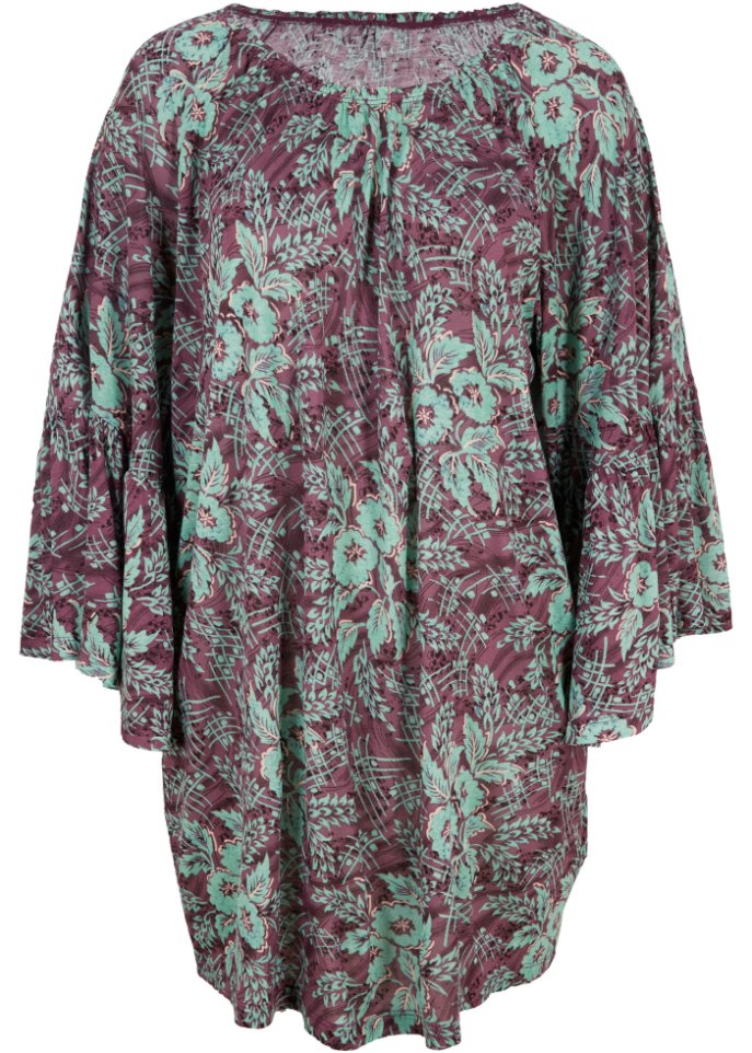 Strand Tunika-Kleid aus nachhaltiger Viskose in lila von vorne - bpc selection