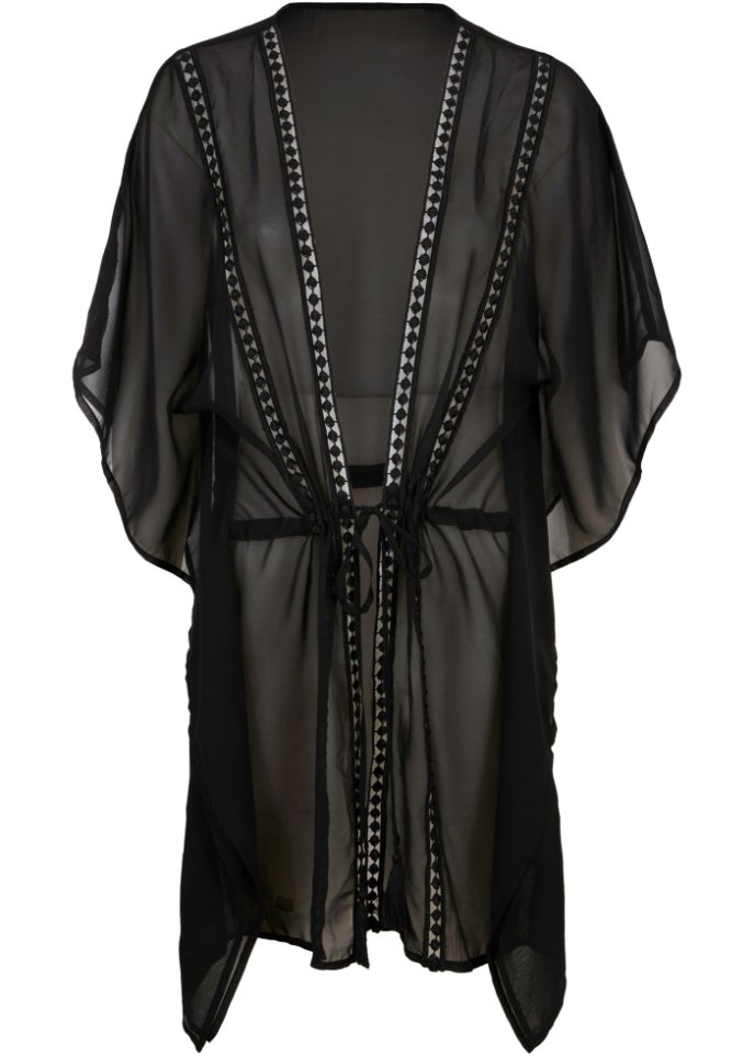 Strand Kaftan-Kleid in schwarz von vorne - bpc selection