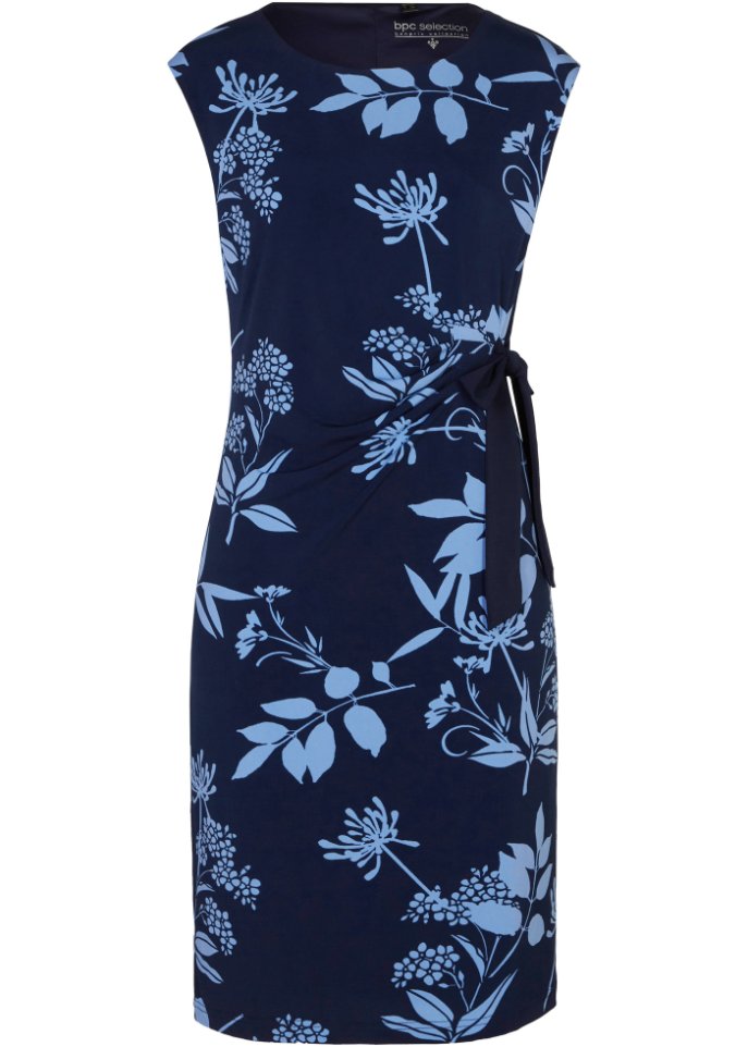 Shirtkleid mit floralem Muster  in blau von vorne - bpc selection