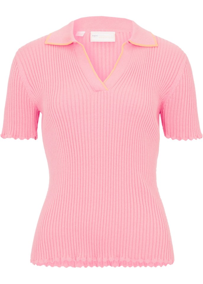 Pullover mit Seidenanteil in rosa von vorne - bpc selection premium