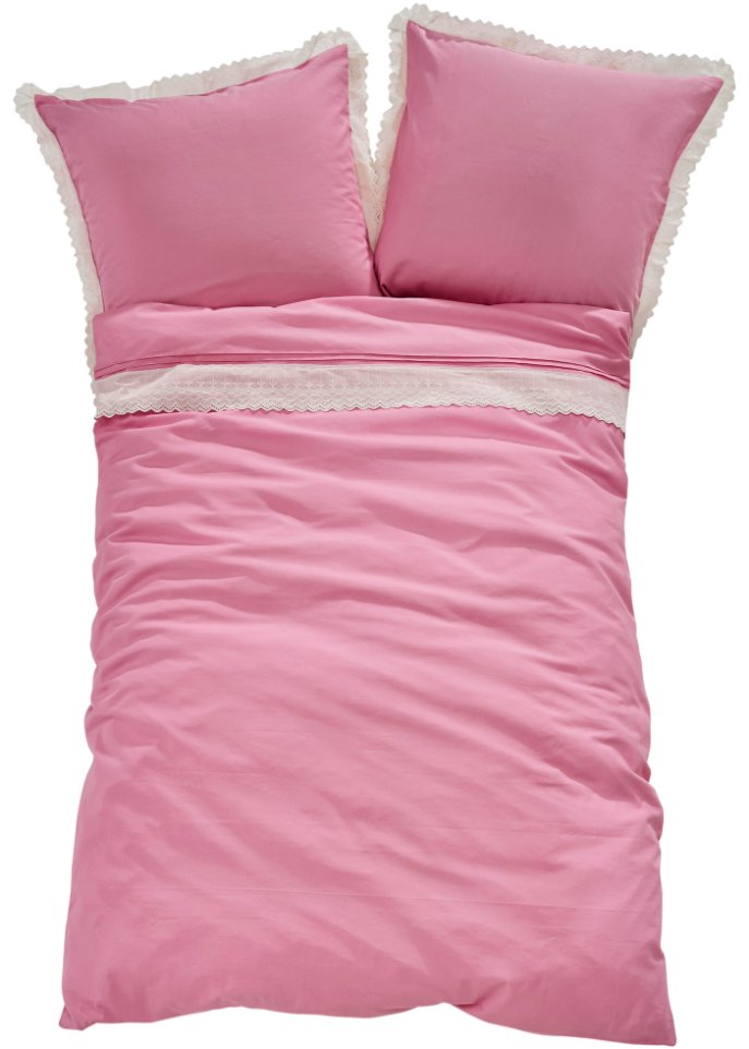 Bettwäsche mit Spitze in pink - bpc living bonprix collection