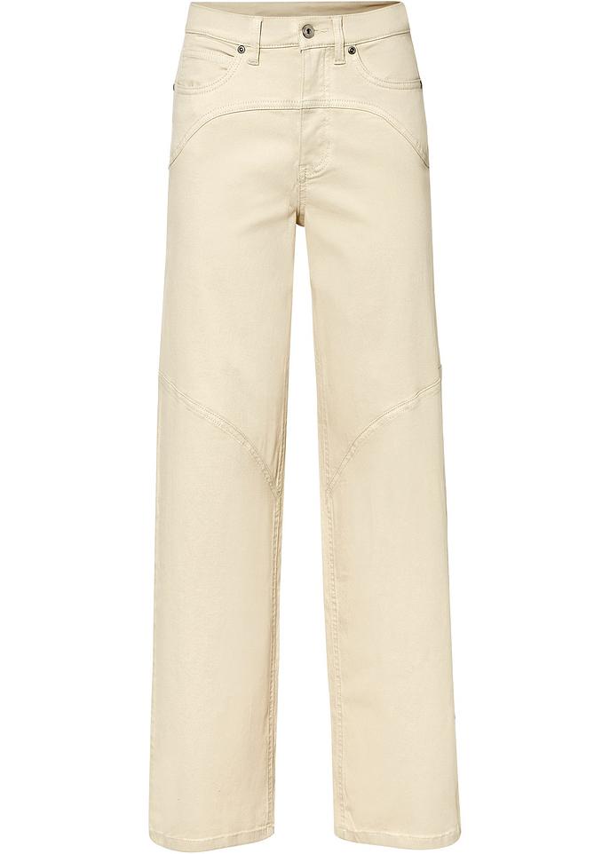 Jeans mit Ziernähten in beige von vorne - RAINBOW