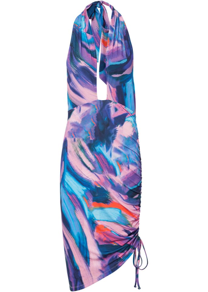 Neckholder-Kleid mit Cutout in blau von vorne - BODYFLIRT boutique
