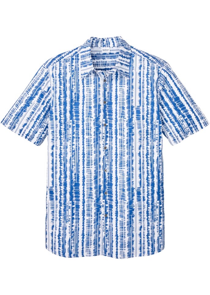 Kurzarmhemd mit Komfortschnitt in weiß von vorne - John Baner JEANSWEAR