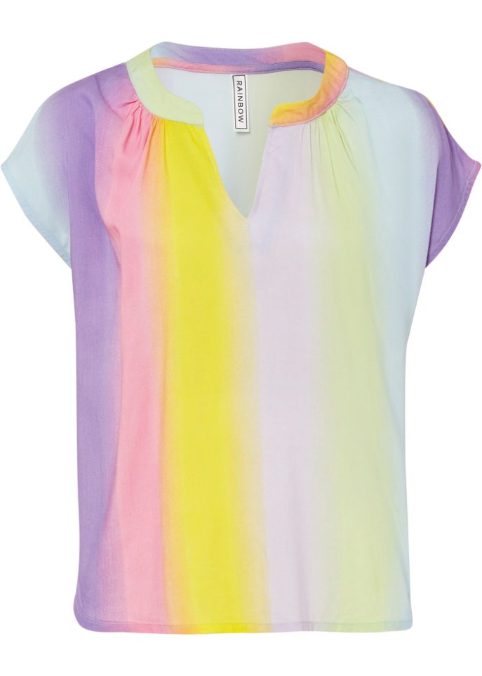 Bluse mit Ombré-Effekt  in weiß von vorne - RAINBOW