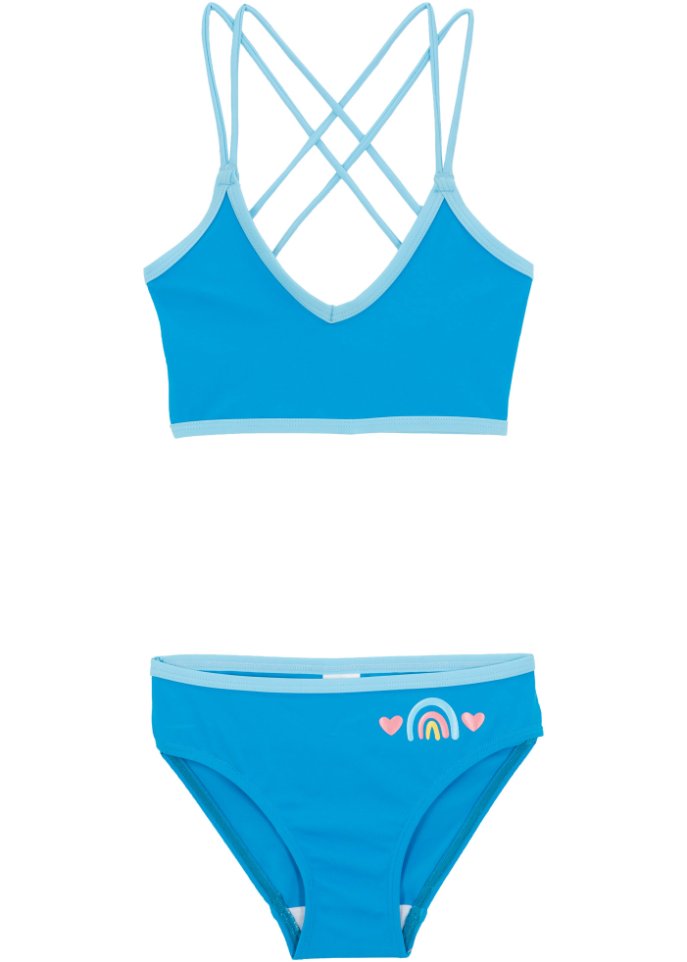 Mädchen Bikini nachhaltig (2-tlg.Set) in blau von vorne - bpc bonprix collection