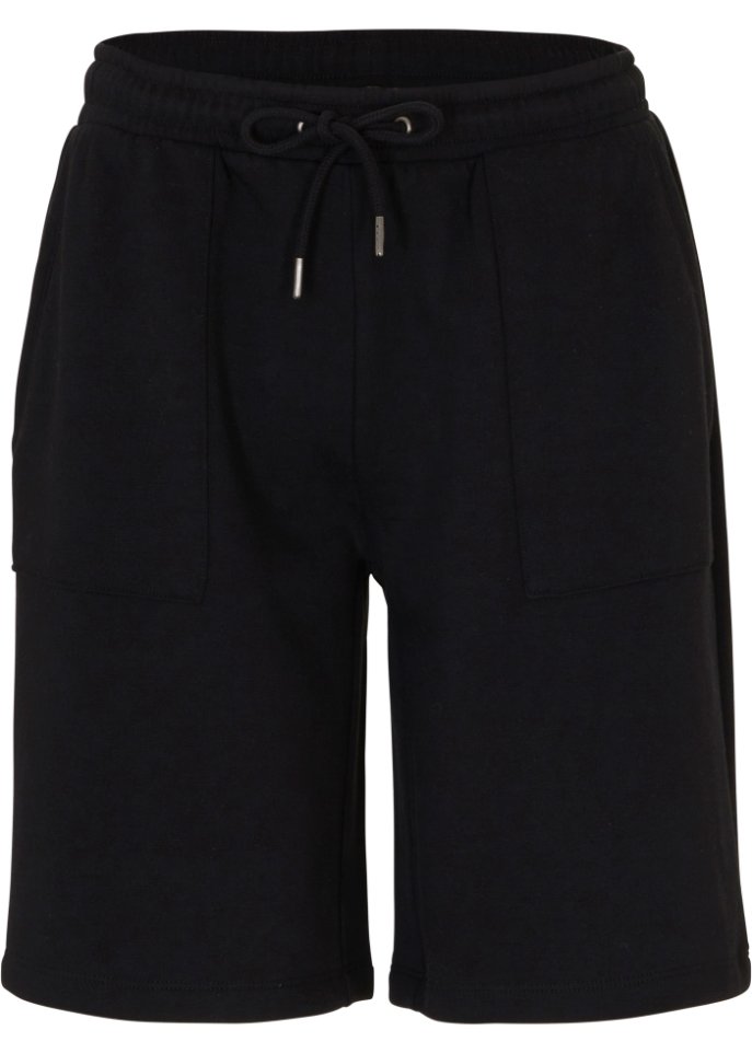 Sweat-Shorts mit Bequembund und Taschen  in schwarz von vorne - bpc bonprix collection