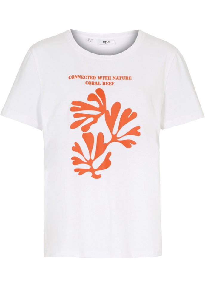 T-Shirt mit Druck in weiß von vorne - bpc bonprix collection