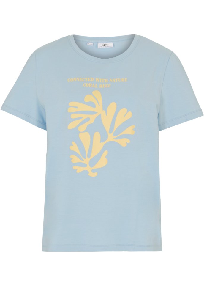 T-Shirt mit Druck in blau von vorne - bpc bonprix collection