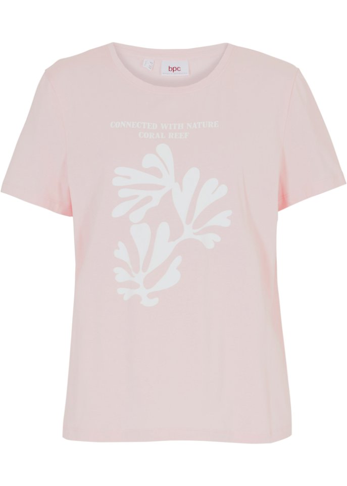 T-Shirt mit Druck in rosa von vorne - bpc bonprix collection