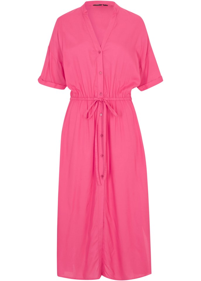 Kleid aus nachhaltiger Viskose  in pink von vorne - bpc bonprix collection