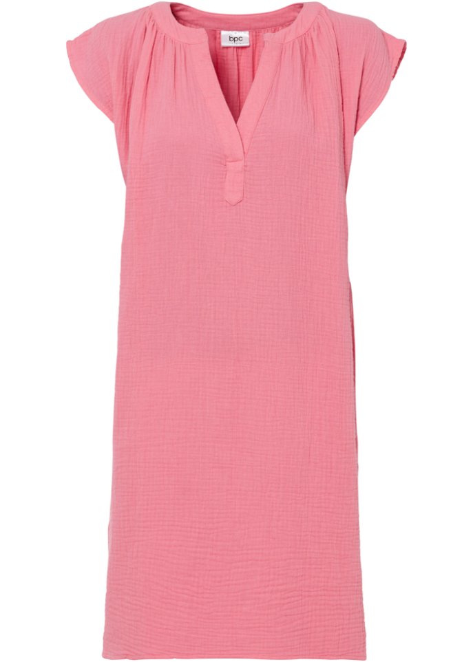 Musselin-Kleid aus Baumwolle in rosa von vorne - bpc bonprix collection