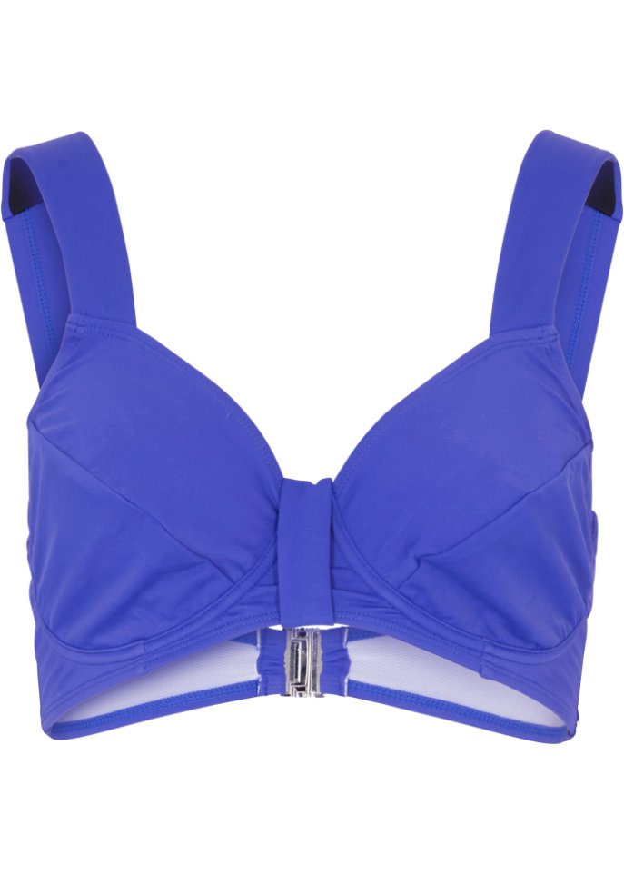 Minimizer Bikini Oberteil aus recyceltem Polyamid in blau von vorne - bpc selection