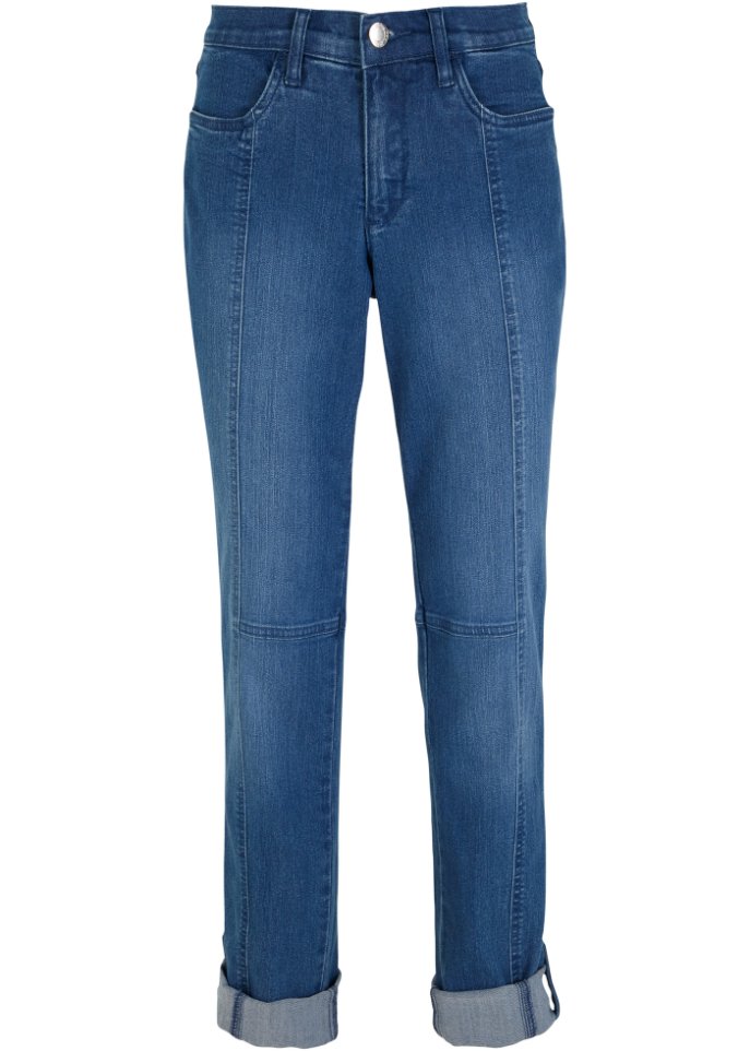 Turn-Up-Komfort-Stretch-Jeans  in blau von vorne - John Baner JEANSWEAR