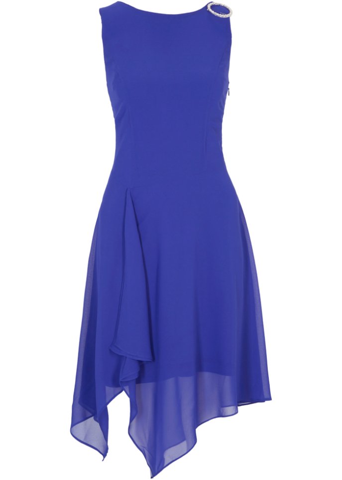 Kleid mit Brosche (2-tlg.) in blau von vorne - bpc selection premium