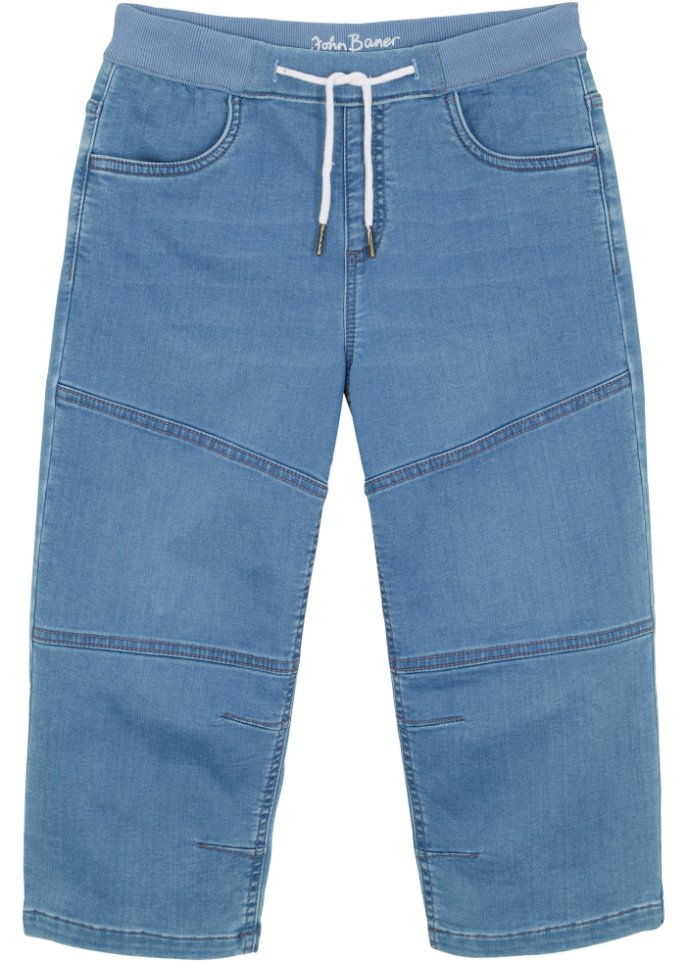 Jungen Jeans Bermuda mit Waschung, Regular Fit  in blau von vorne - John Baner JEANSWEAR
