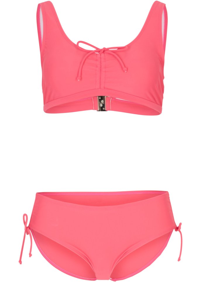  Bikini (2-tlg.Set) mit Prothesentasche aus recyceltem Polyamid in pink von vorne - bpc bonprix collection